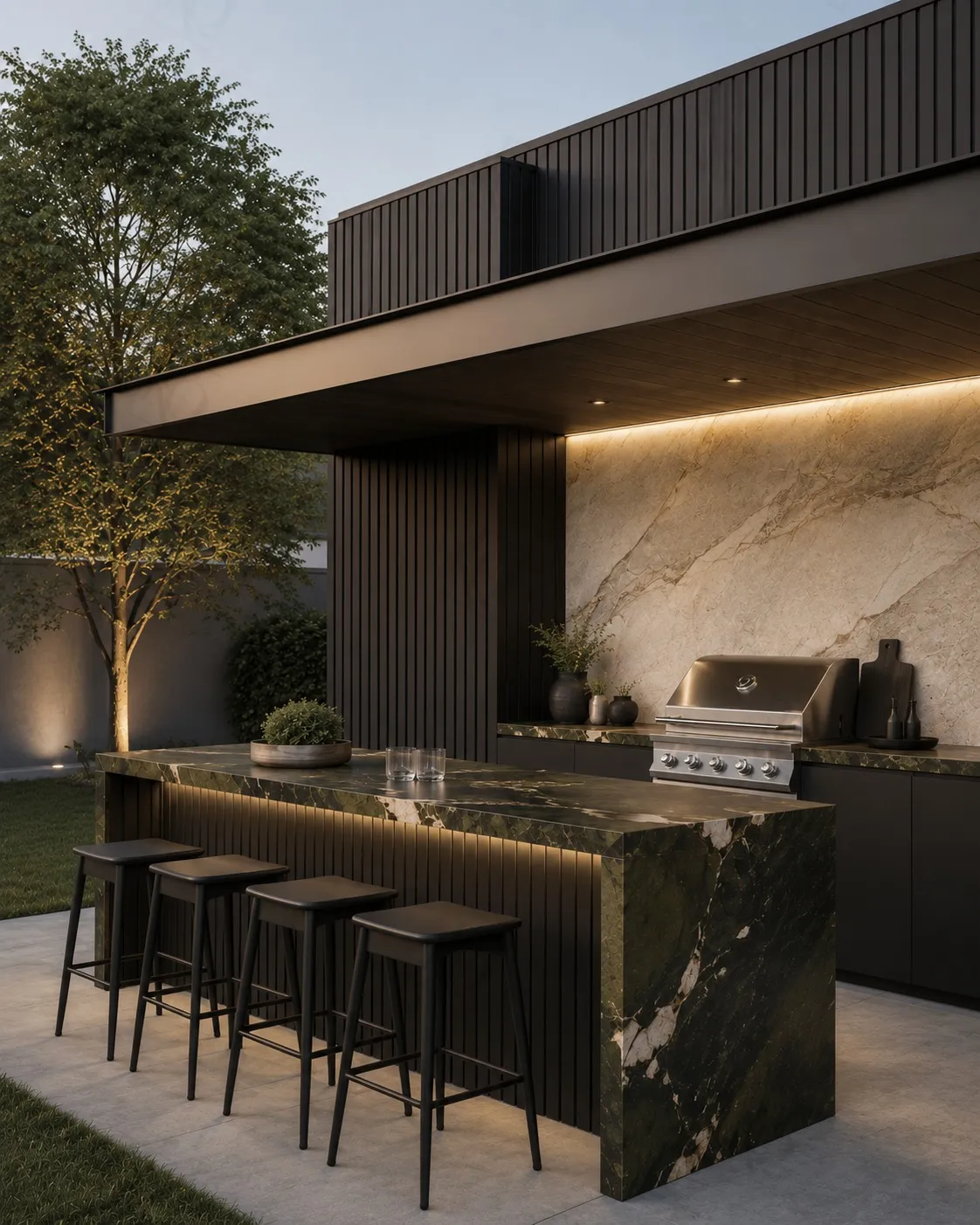 Asador y terraza